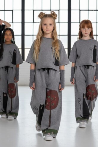 Komplet 3w1 Magic Cat bluzka, spodnie, mitenki